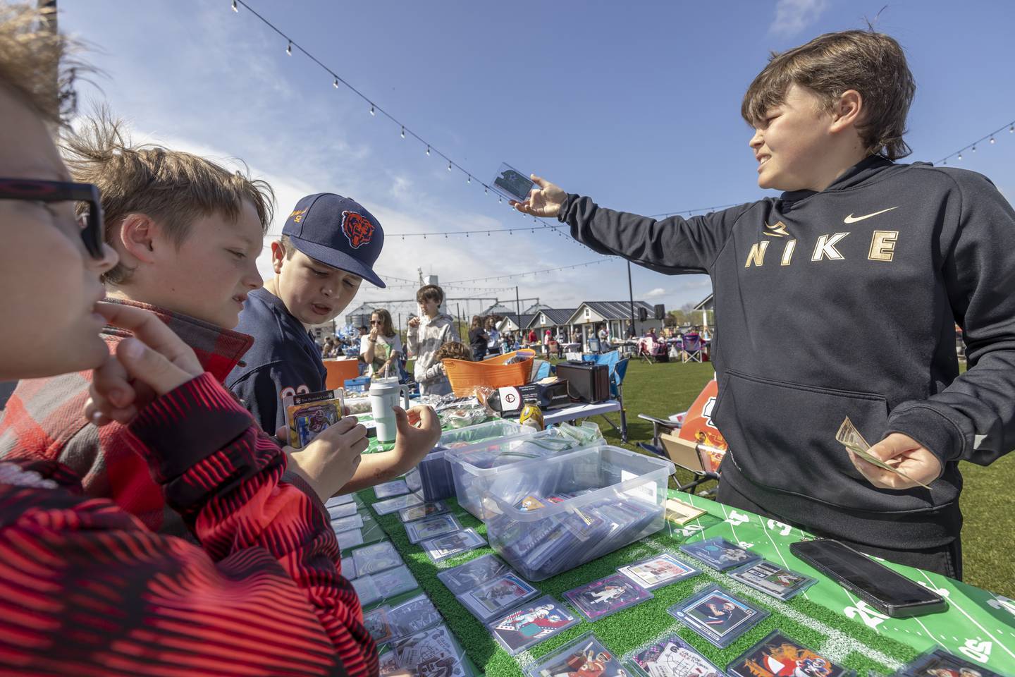 Young entrepreneur Brody Caruso was one of many youth that participated in Lemonade Day on May 3, 2025 in Utica, Illinois. Caruso sold sports cards and memorabilia at the event.