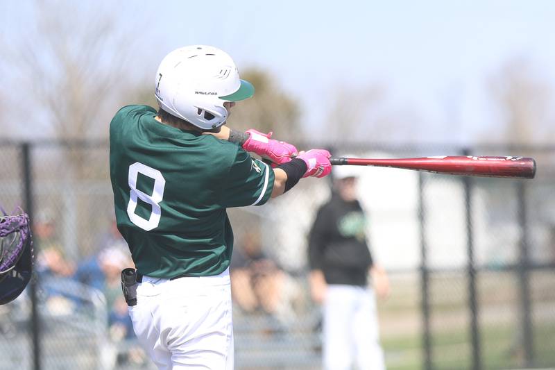 Coal City’s Bobby Rodriguez drives in a run against Wilmington on Monday, March 30, 2026 in Coal City.