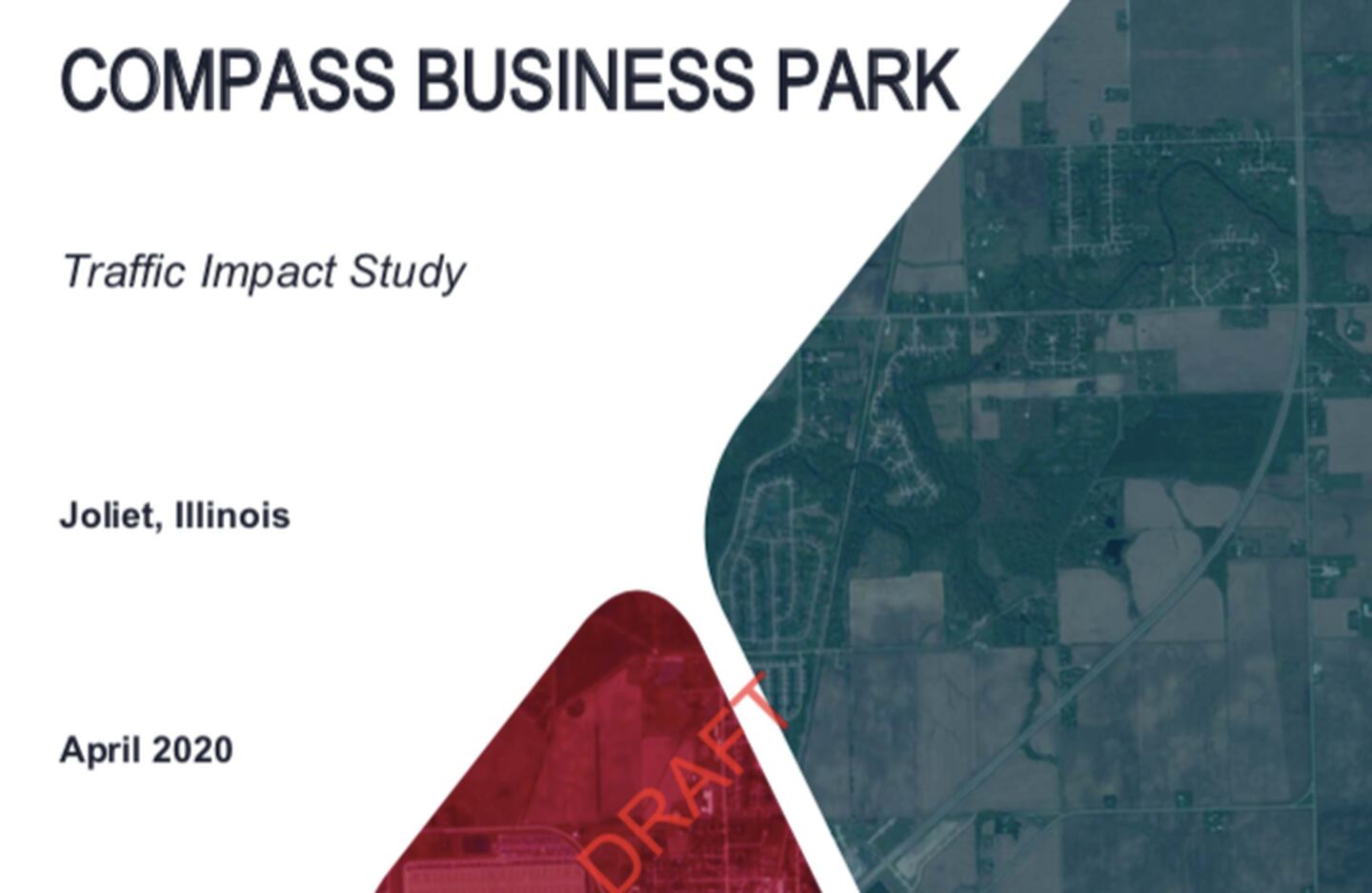 Cover of the traffic impact study that John Kieken, a leader of Stop NorthPoint, said was provided to him on Thursday, Dec. 9, 2021, before a court hearing in his lawsuit case against the City of Joliet.