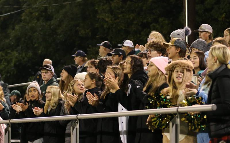 St. Bede fans cheer on the Bruins as they play Marquette on Friday, Oct. 13, 2023 at Gould Stadium.