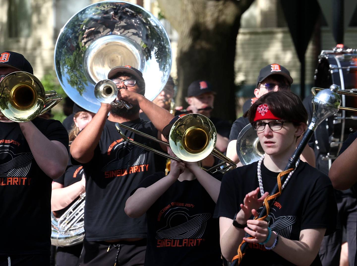 The DeKalb High School Marching Band performs Monday, May 26, 2025, in the Memorial Day parade in DeKalb.