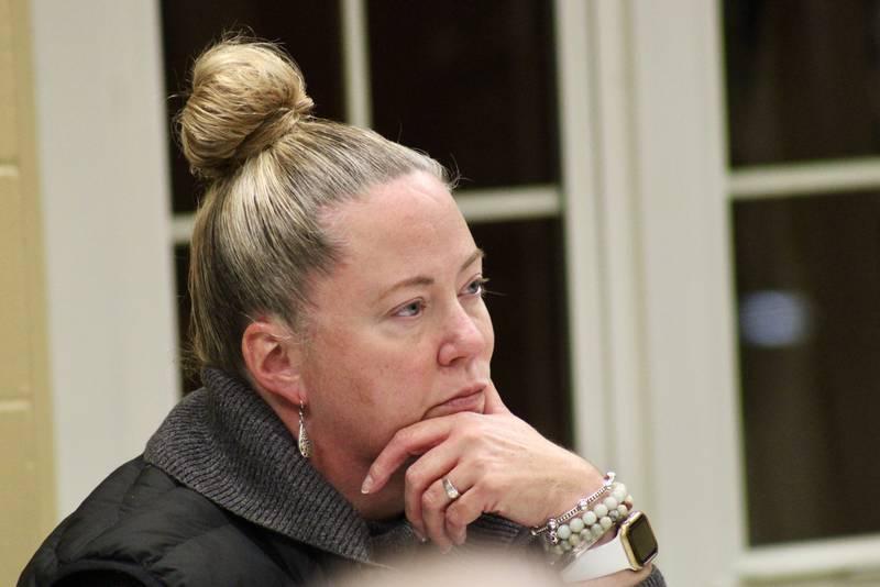 Julie Aitken, treasurer for the Sterling Public Schools board of education, served as moderater for the regular meeting Wednesday, Nov. 16, 2022. President Pam Capes, while in attendance, was medically masked and could not speak audibly.