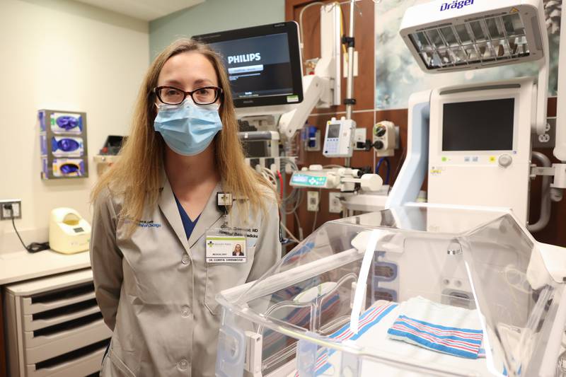 Dr. Corryn Greenwood poses at the new NICU at Silver Cross Hospital in New Lenox. Tuesday, July 26, 2022 in New Lenox.