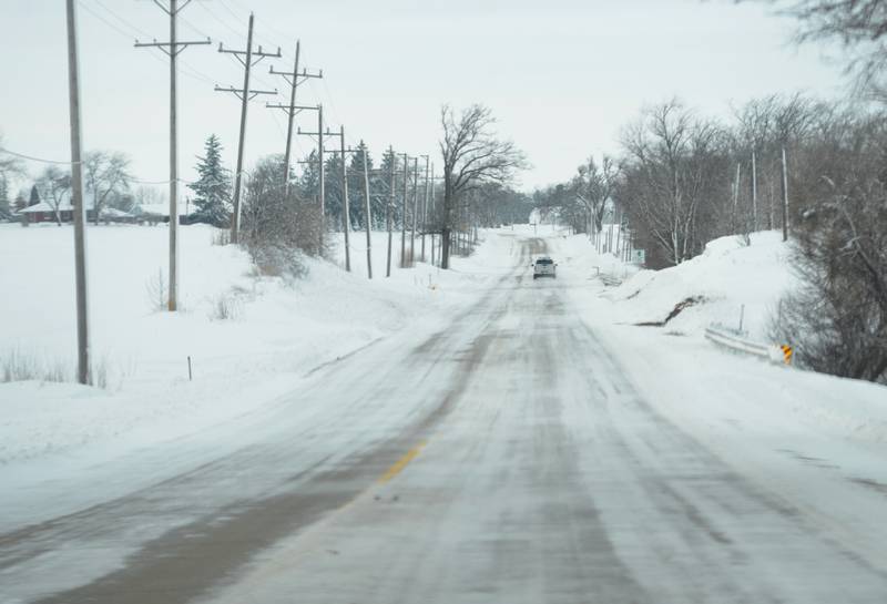 State route 64 continued to be snow covered and icy on Saturday, Jan. 13 2024 despite state plows being out throughout Friday during the winter storm that stretched across the region.