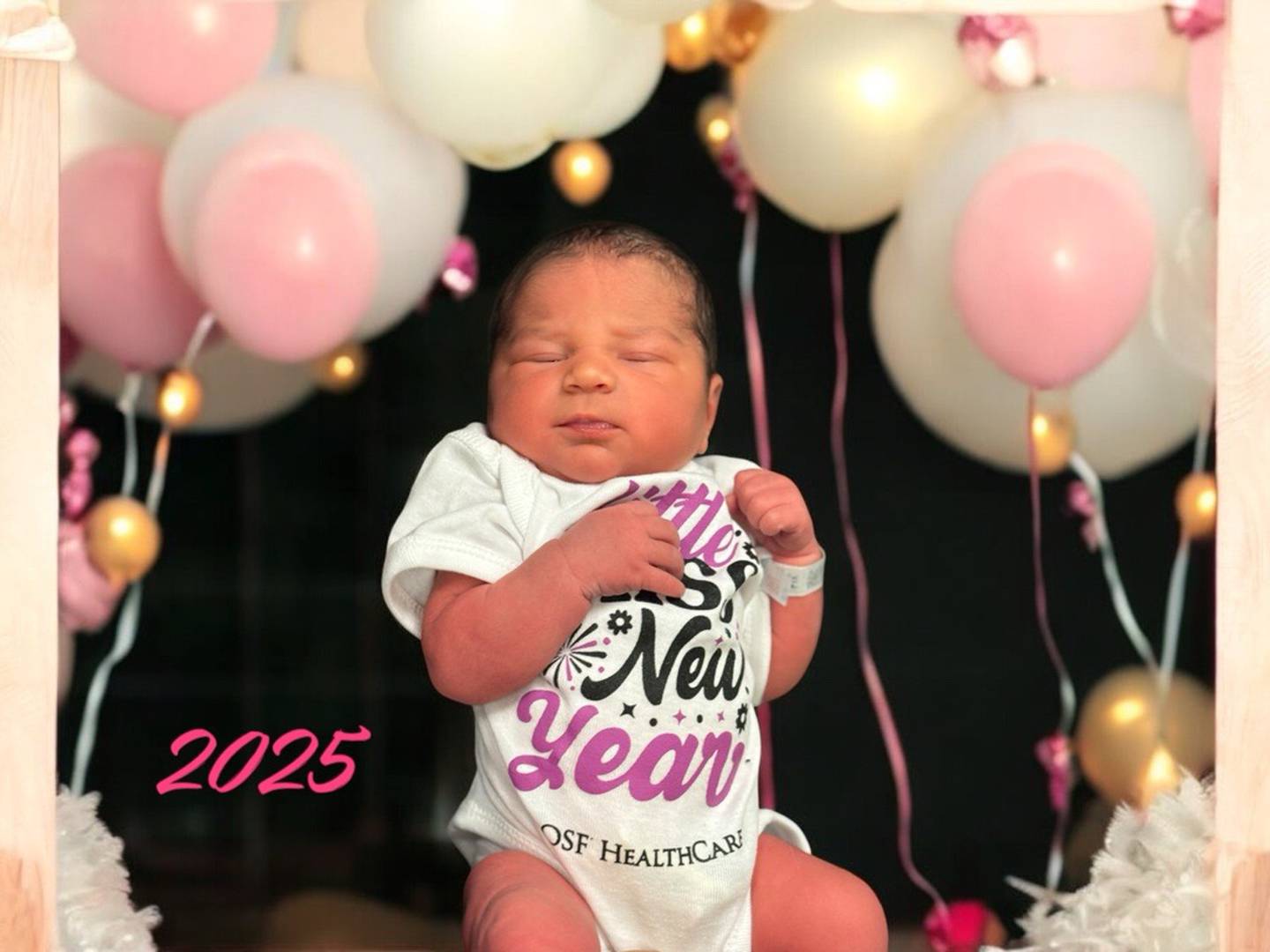 Miriam was the first baby born in 2025 at OSF HealthCare Saint Elizabeth Medical Center in Ottawa.