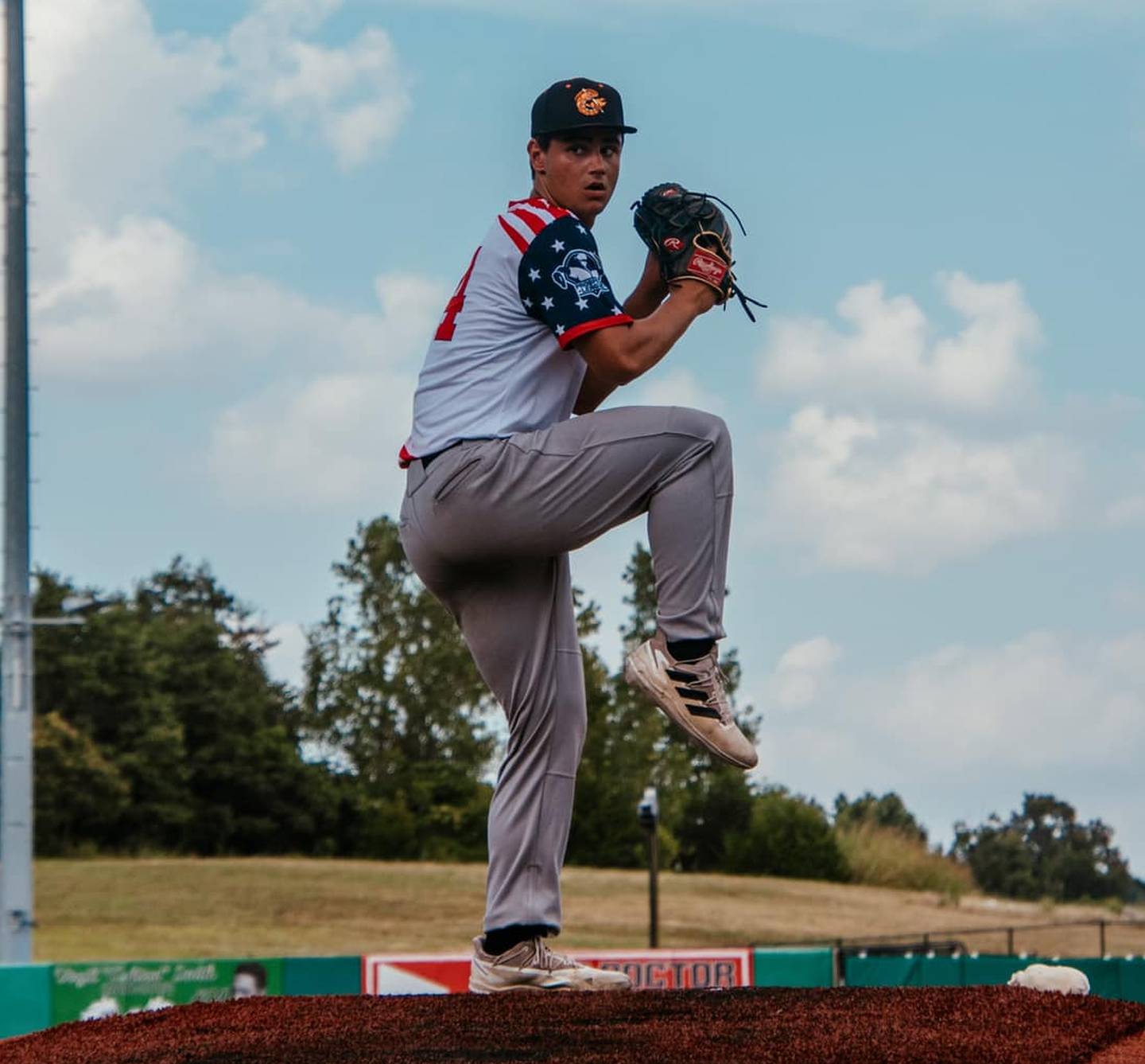 Payton Knoll pitches during the Illinois Valley Pistol Shrimp's 7-5 victory over the Thrillville Thrillbillies on Thursday, July 4, 2024 in Marion, Ill.