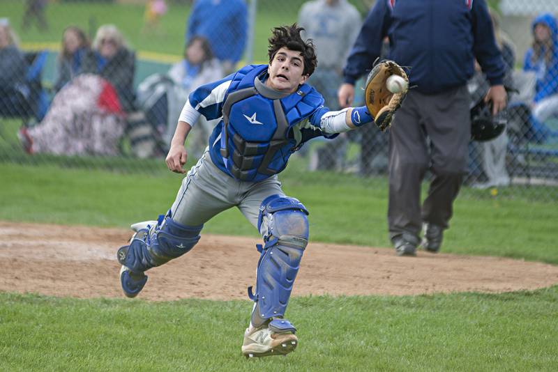 Princeton’s Ean Compton fields a throw from the outfield Monday, May 2, 2022 against Newman.