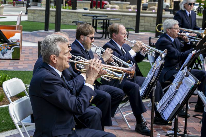 The American Legion Band performs during the Memorial Day Commemoration at Joliet City Square.  May 20, 2026 in Joliet.