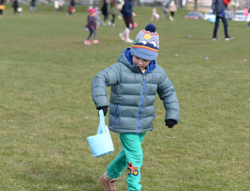Jimmy Kuehl of LaGrange participates in the LaGrange Park District Easter Egg Hunt Saturday, March 23, 2024.
