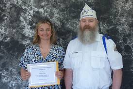 PHOTO: Morris graduate Kaiya Ziga receives First Responder Scholarship