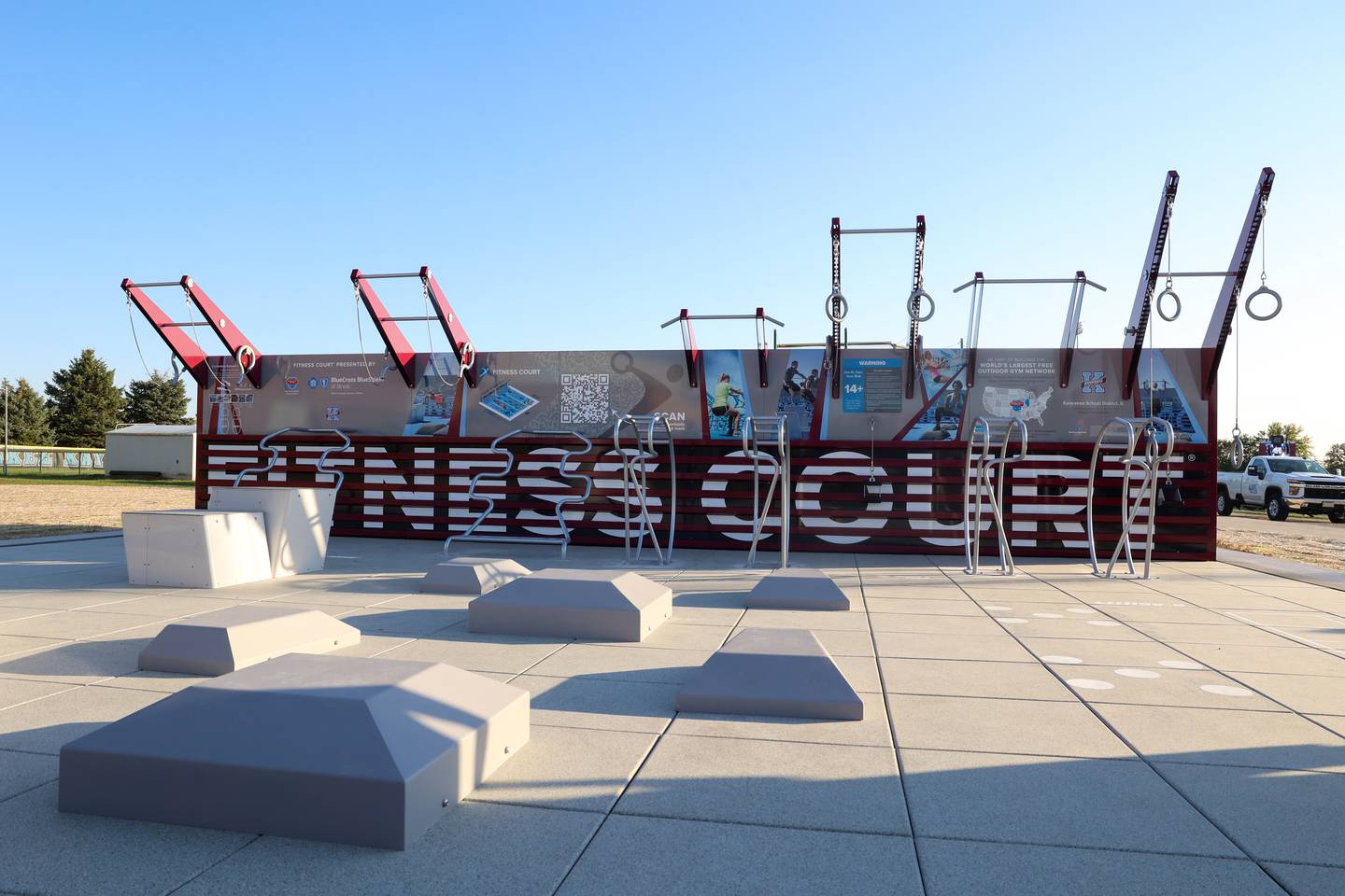 The new public outdoor fitness court at Kankakee High School was opened on Thursday, Oct. 16, 2025, after the ribbon cutting ceremony.