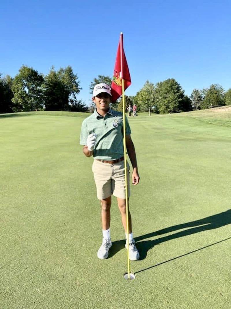 St. Bede’s Rambir Saini shot a hole-in-one on the 195-yard, No. 17 hole at Highland Springs Golf Course in Rock Island in Thursday's JV meet. He carded a 49.