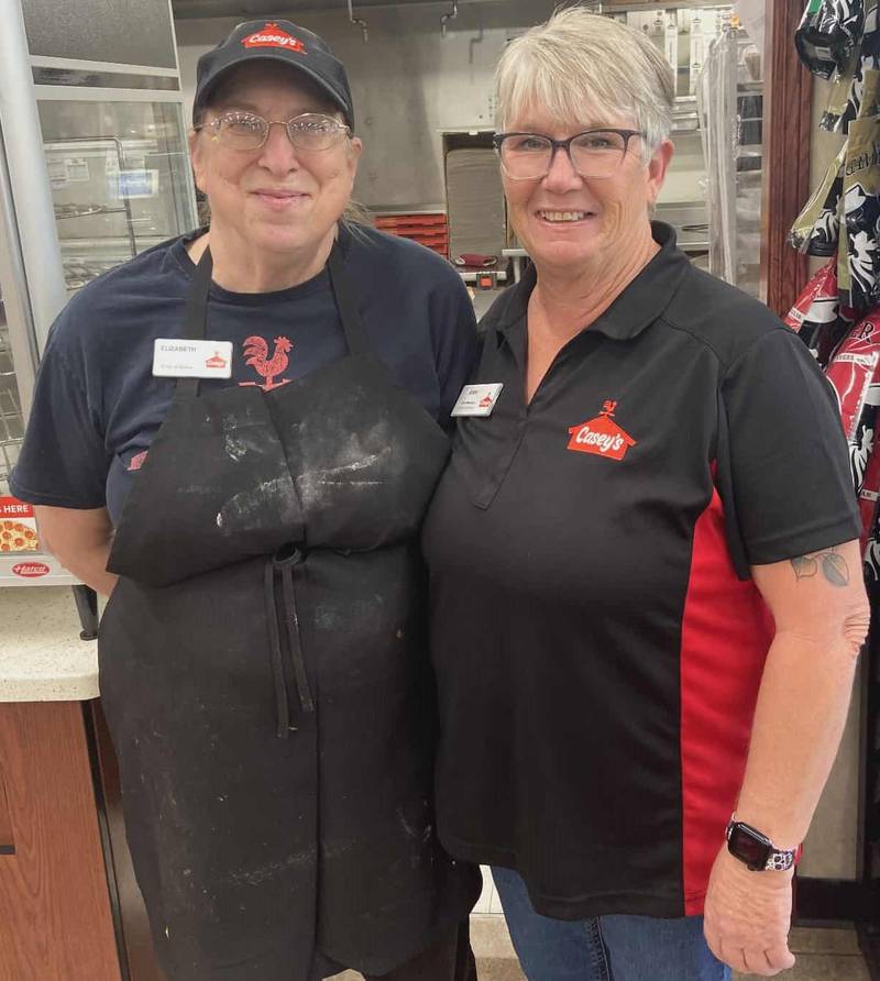 Casey's Ladd store employee Beth Marshall (left) and store manager Jerri Neuhalfen