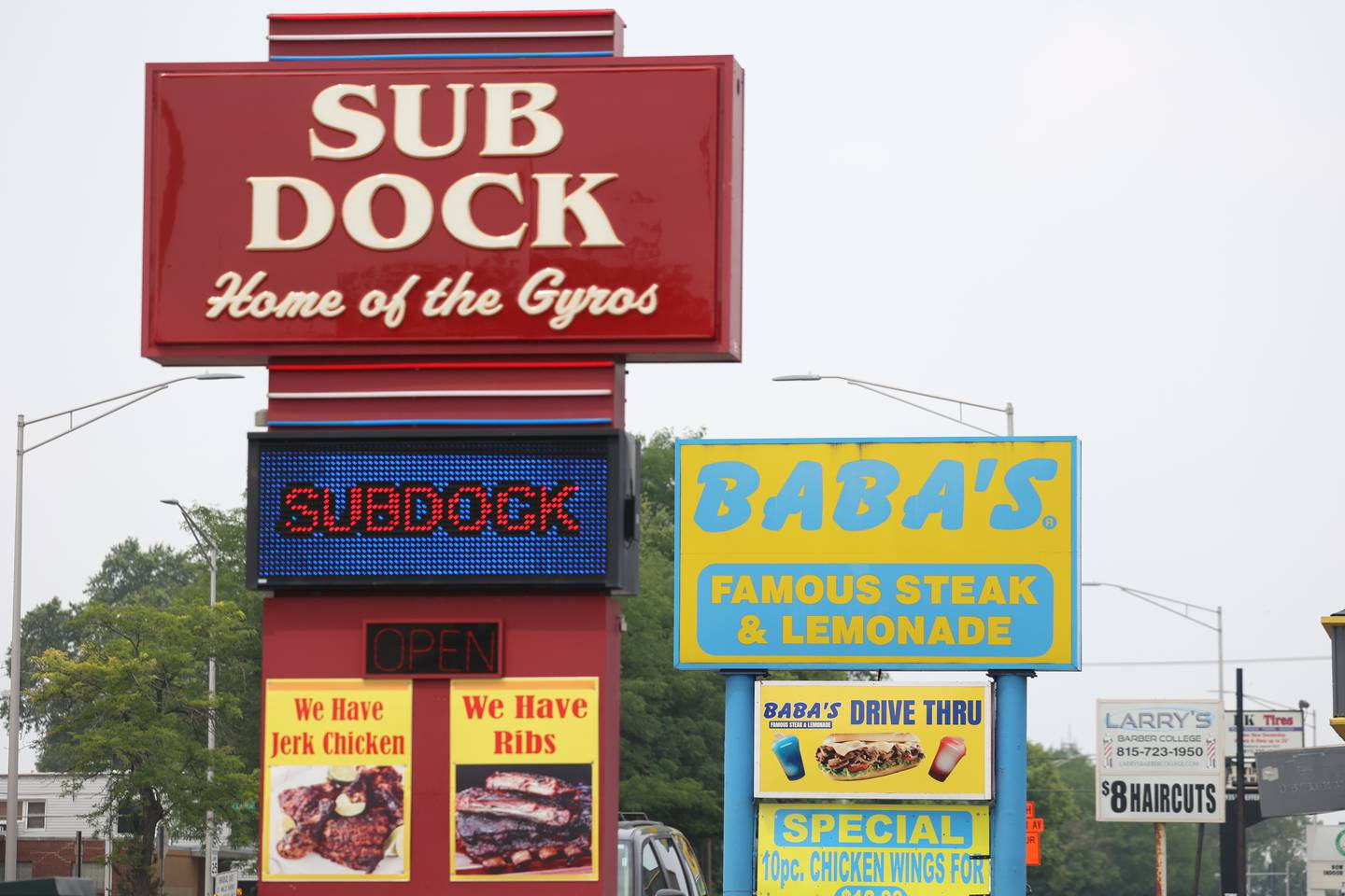 Sub Dock and Baba’s sit side-by-side along Jefferson Street in Joliet. Both restaurants are owned by Mario Allabadi.