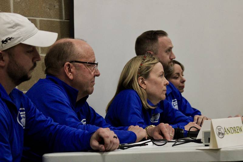 The Harrison Family team contemplates its answer during the championship round of the Stupor Bowl held Saturday, Feb. 11, 2023, at Reagan Middle School in Dixon.