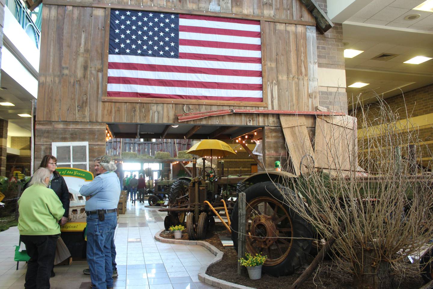 A 24-foot-high barn was the feature of the display for the Gathering of the Green event with the theme, “An American Original.” The barn was built in three sections and except for some supports all the wood came from barns.
