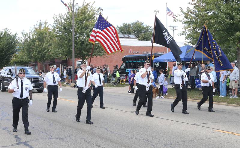 Princeton veterans march during the 54th annual Homestead Festival parade on Saturday, Sept. 6, 2025 in Princeton.