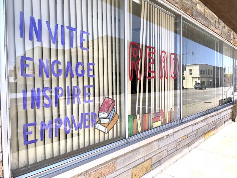 The window at the building that was donated to the Hinckley Public Library District that they hope to renovate and relocate to. The project has received $750,000 in federal funding and is hoping to receive another grant this year.