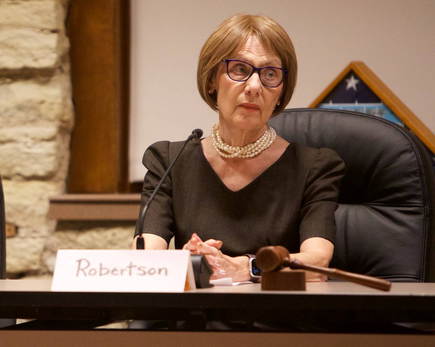 Candidate Linda Robertson for State Representative District 70 speaks during the League of Women Voter's candidate forum on Tuesday, Oct.1,2024 in Batavia.