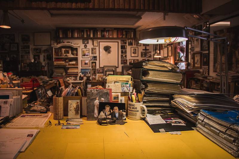 The entire donated collection of Batavia artist Ed Dlugpolski’s work (shown is his home studio) will be shown and available for purchase, starting in January, with proceeds to benefit Water Street Studios.