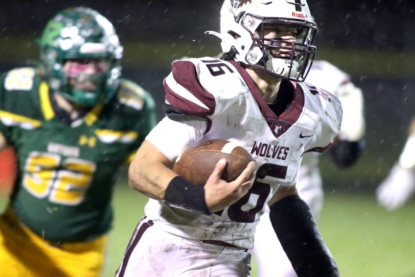 Prairie Ridge’s Dominic Creatore makes a long run on a kickoff in varsity football action at Ken Bruhn Field on the campus of Crystal Lake South Friday evening.