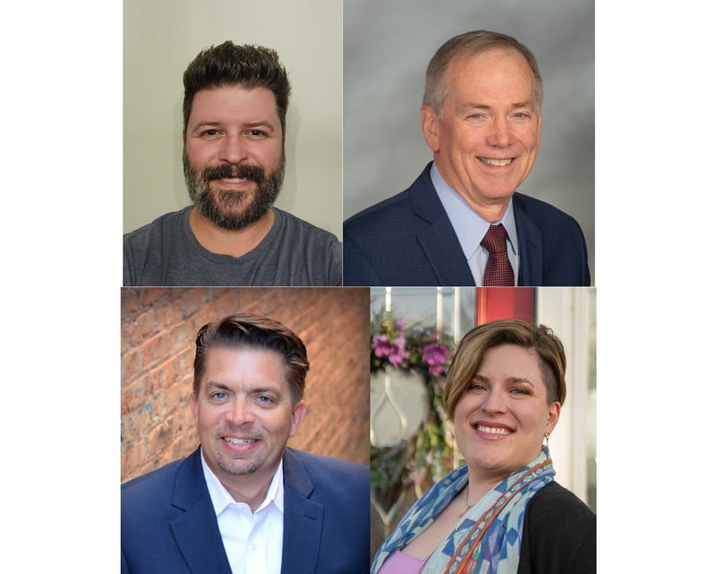 Candidates for the McHenry County Board’s District 4 include, clockwise starting in top left, Dominic Petrucci, Joe Gottemoller, Laura McGowen and Mike “Shorty” Shorten.