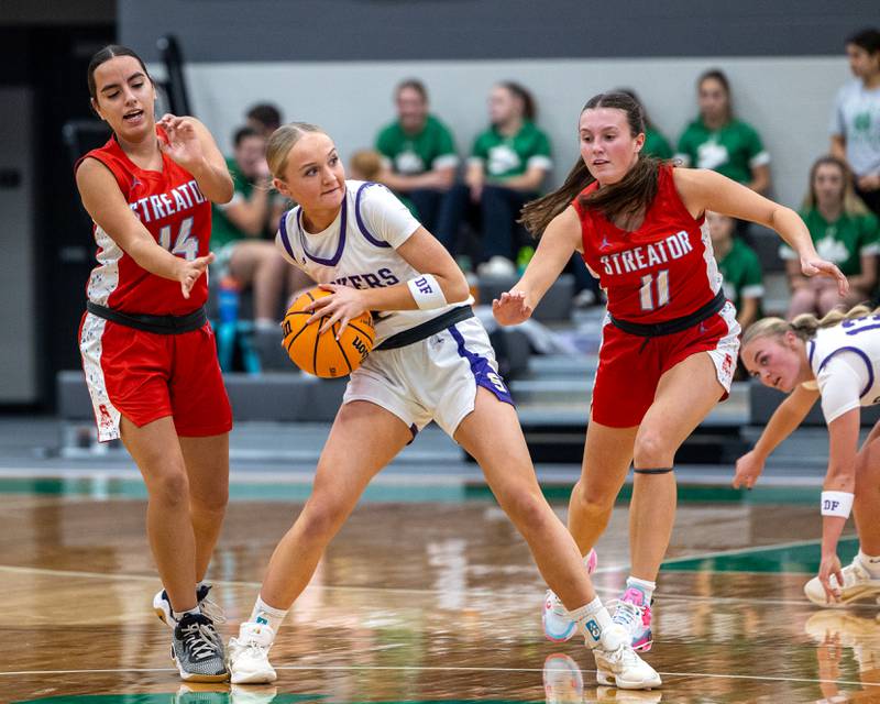 Emily Hoffman (1) of Serena holds ball on Monday, November 17, 2025 at Seneca High School in Seneca.