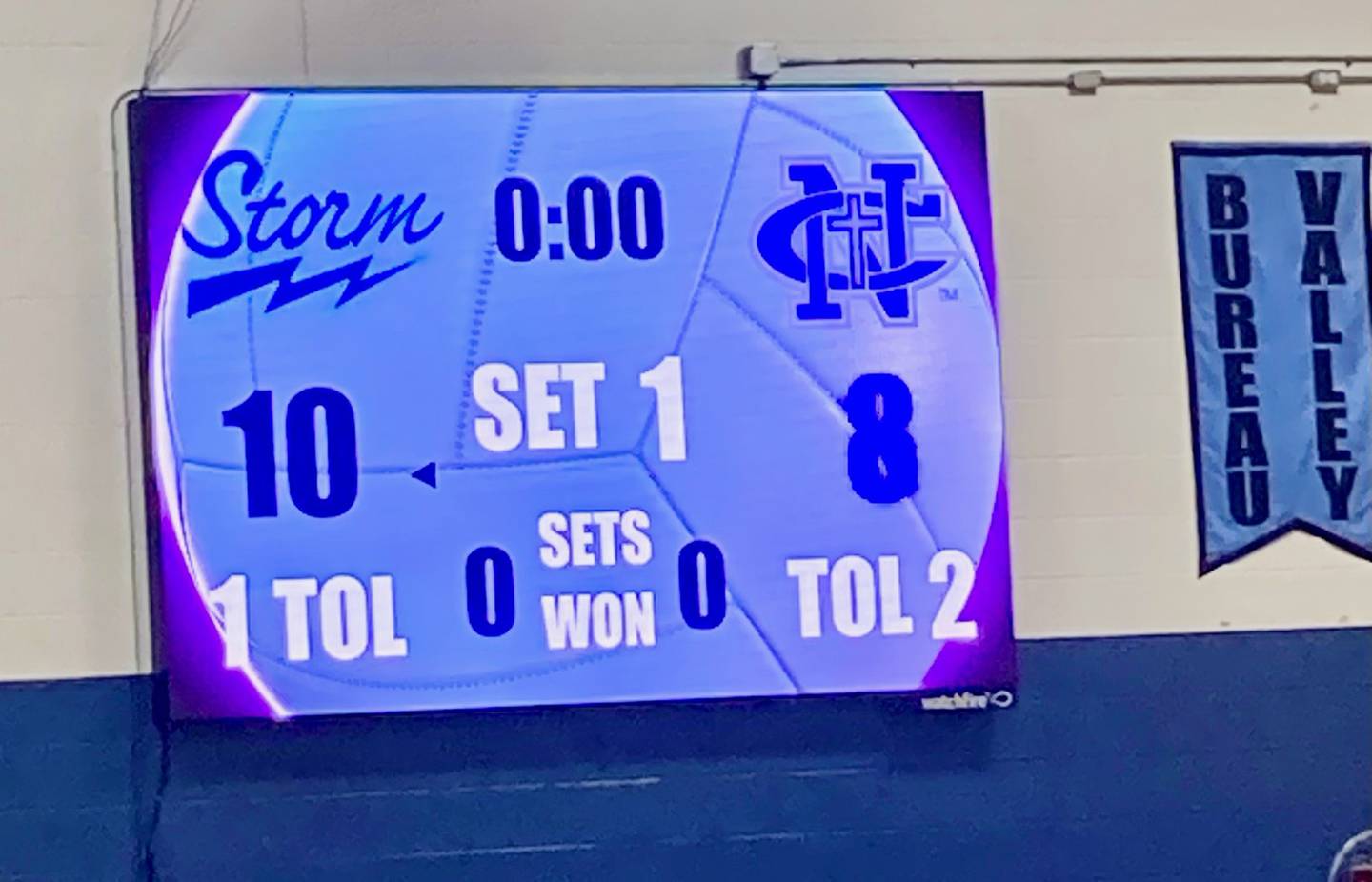 The new video scoreboards were on display at the Storm Cellar this week, featuring interactive scoring, sport specific graphics, team and individual photos, among other displays.