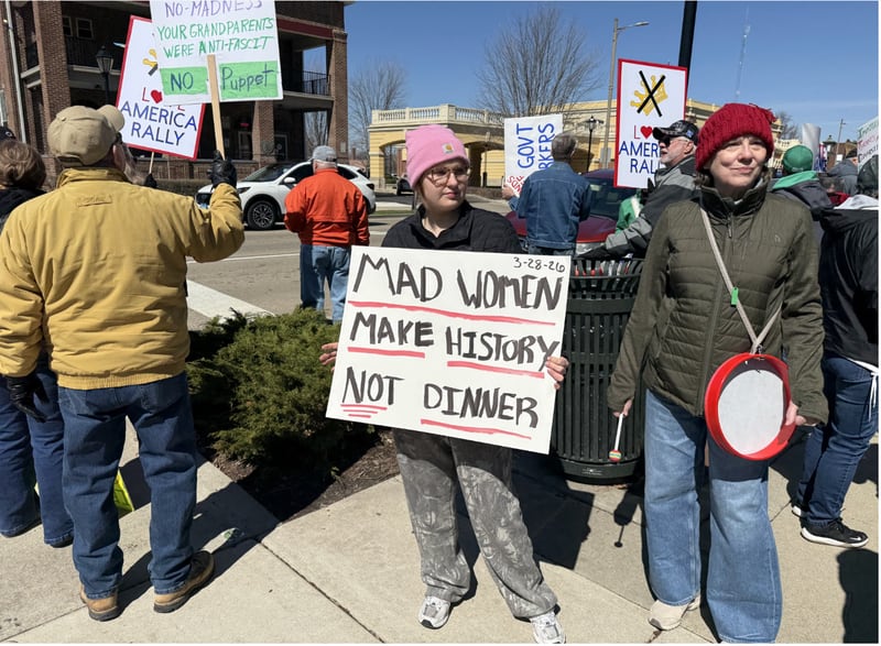 Citizens gather for the "No Kings Rally" on Saturday, March 28 in Ottawa.