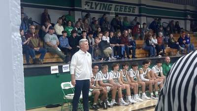 Boys basketball: Wethersfield’s Tom McGunnigal calling for a timeout