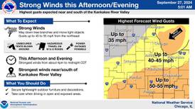 Windy conditions from Hurricane Helene expected to hit northeastern Illinois