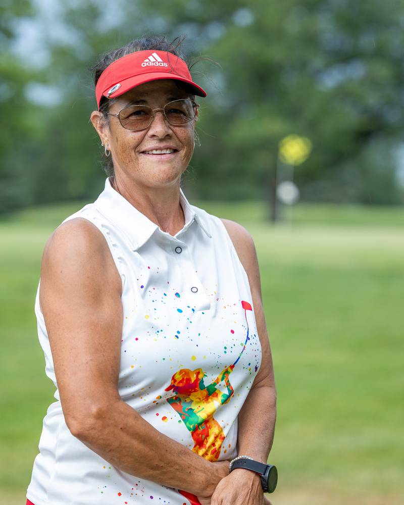 Crissy Allison of Spring Creek poses for photo on Saturday, August 10, 2025 at the annual Illinois Valley Women's Golf Tournament at Edgewood Golf Club in McNabb.