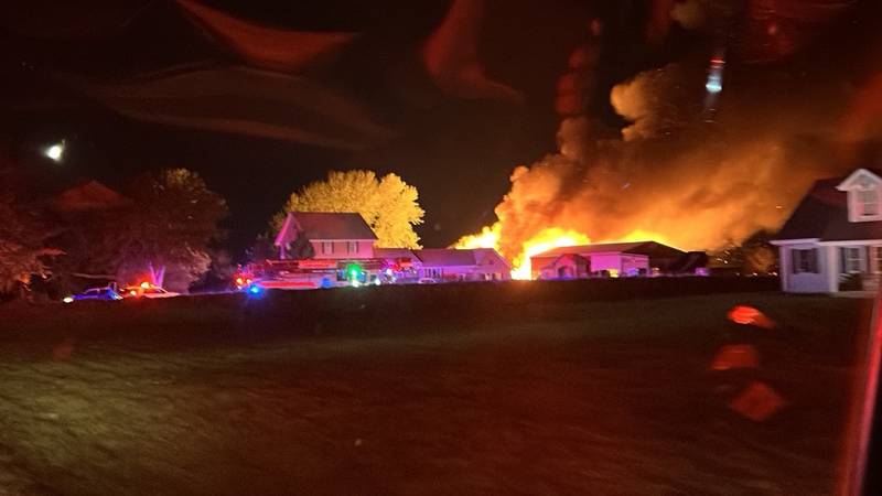 Firefighters responded to a barn fire on Sunday, April 30, 2023, in the 600 block of Wheeler Road in unincorporated Plainfield.