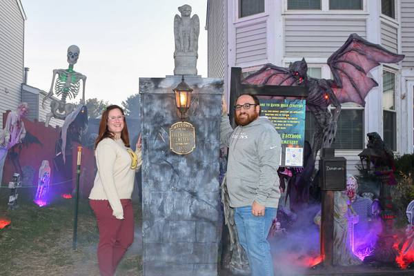 Oswego yard judged Most Spooktacular House in Park District Halloween contest