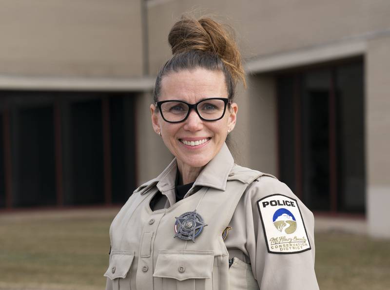 Laura King, Chief of Police, McHenry County Conservation District Police, photographed outside the McHenry County Government Center on Thursday, March 2, 2023 in Woodstock. Ryan Rayburn for Shaw Local
