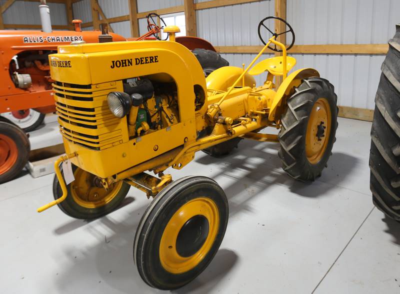 A John Deere Model Li industrial tractor was up for bid during the Pat and Sharon Broeren auction on Saturday, Dec. 13, 2025 at Dahl Real Estate Auctions and Appraisals in Walnut. The tractor was made in the 1930's and was the oldest one of the Broeren's collection.