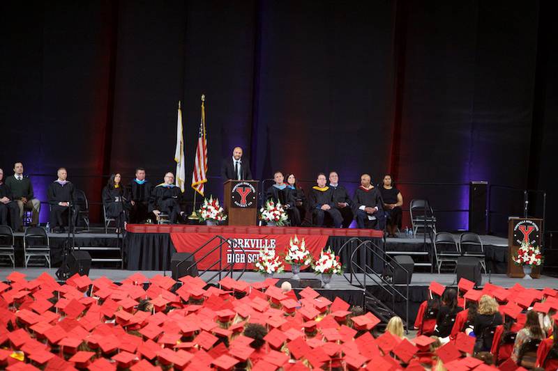 Faculty Address by Mr. Ryan Chatman at the Yorkville High School  Commencement Ceremony at NIU Convocation Center on Friday, May 16, 2025 in DeKalb.