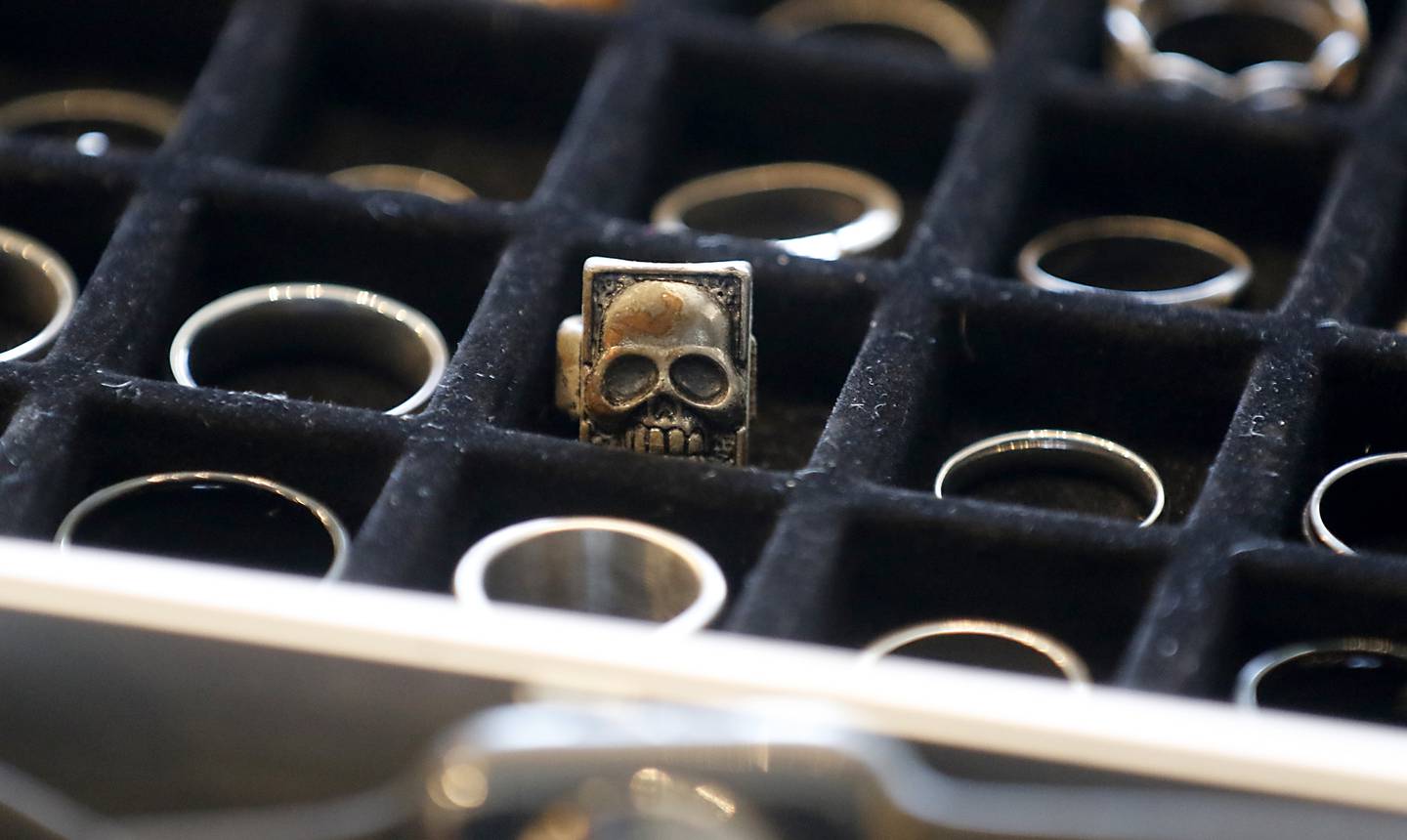 Rings found by Darick Langos with his metal detector on land or while diving in the Fox River or lakes.