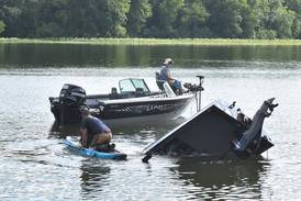 Morrison firefighters pull truck, boat, trailer from lake at Morrison Rockwood State Park