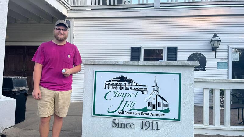 Evan Kammerer of Princeton shot a hole-in-one at Chapel Hill on Tuesday, Aug. 1 acing the 108-yard No. 8 hole using his attack wedge. He ended up shooting even par on the front 9 from the white tees. It was Kammerer's second hole-in-one.