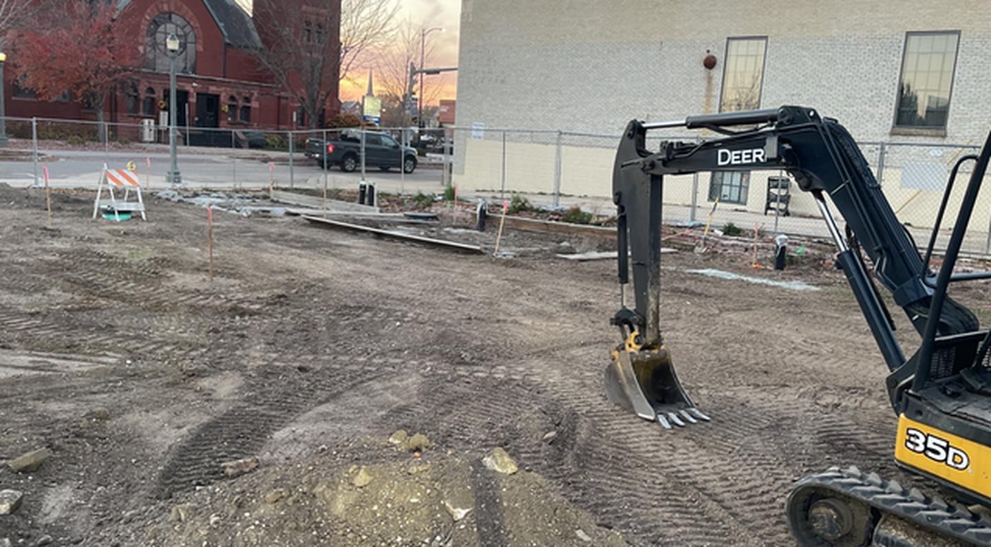 Construction is under way at the Shoppes at Grandon Plaza site at 310 Second Ave., north of Grandon Civic Center and east of the Big Red Church, in the heart of downtown Sterling.