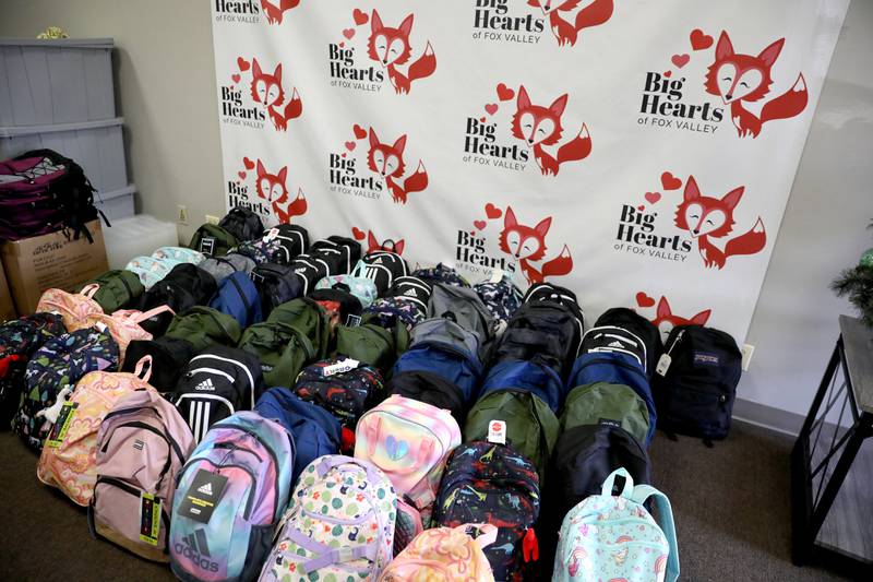 Backpacks for elementary students in St. Charles School District 303 were filled by volunteers as part of Big Hearts of Fox Valley’s back-to-school program in St. Charles.