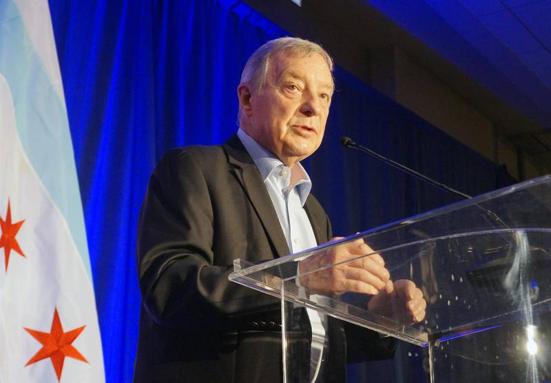 U.S. Sen. Dick Durbin speaks at the Illinois delegation’s Thursday breakfast.