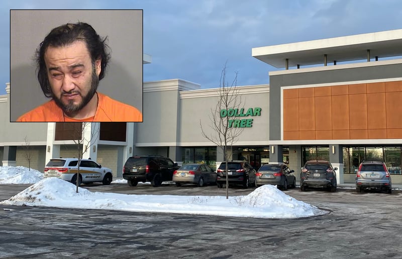 One McHenry County Sheriff's Office vehicle remained outside the Dollar Tree on Algonquin Road in Algonquin on Thursday, Jan. 27, 2022, after the agency advised of a large police presence and asked people to avoid the area. Carlo V. Yescas-Noriega was arrested during the incident and charged with possessing cocaine with the intent to deliver.