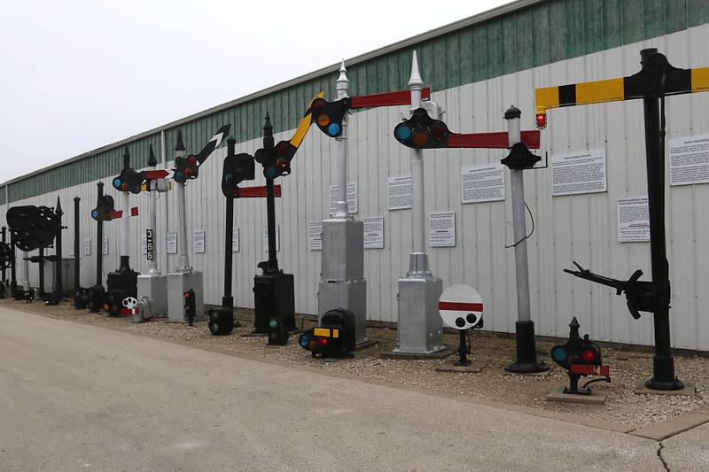 Railway signals on display on Saturday, Jan. 21, 2023, at the Illinois Railway Museum. The museum is celebrating its 70 anniversary with the first of many celebrations by commemorating the 60 years since the abandonment of the Chicago North Shore and Milwaukee Railroad.