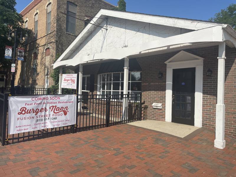Burger Naan is seen June 20, 2023 at 121 N. Second St. in downtown DeKalb. The fast food and Indian restaurant is expected to open for business in July.