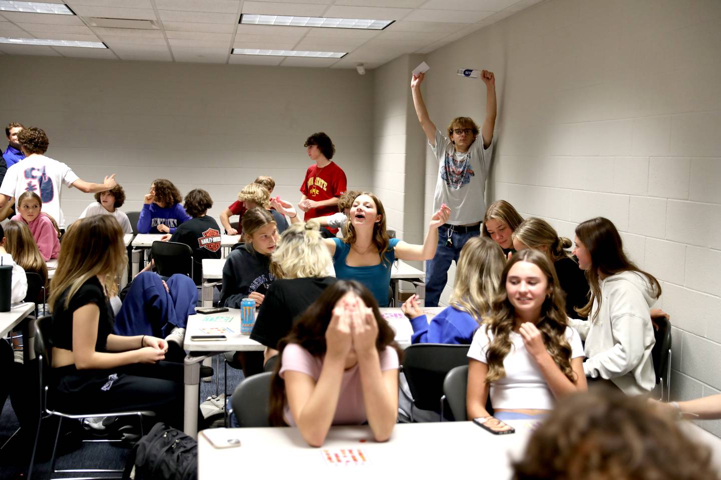 Geneva High School students participate in a rowdy game of Bingo as part of the school’s Vikings WIN – which stands for What I Need – program on Friday, Sept. 29, 2023.