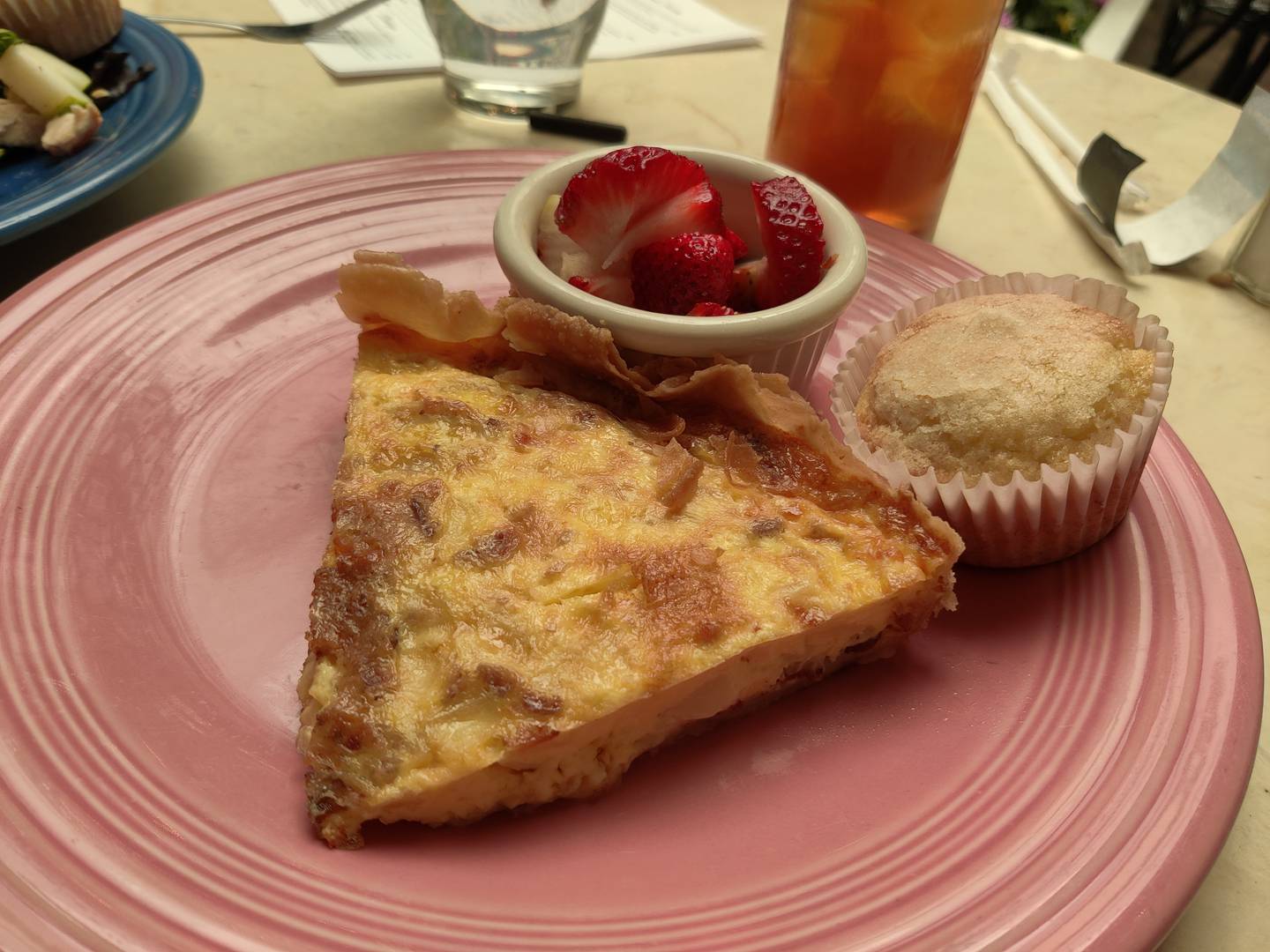 A slice of quiche Lorraine from The Atrium Café in downtown Geneva.