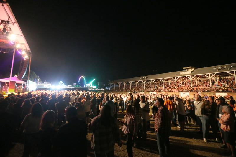 A large crowd attends the Trace Adkins concert on Thursday, Aug. 21, 2025 at the Bureau County Fair in Princeton.