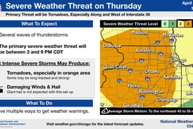 Severe storms expected Thursday in northern Illinois with tornado, damaging wind threat
